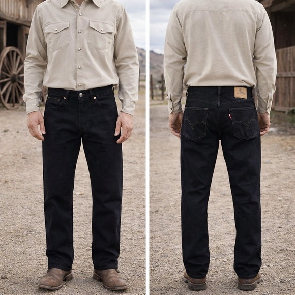 Levi's Other - Levis 501 Original Fit Mens Black Straight Leg Button Fly Jeans 36x34 00501-0660